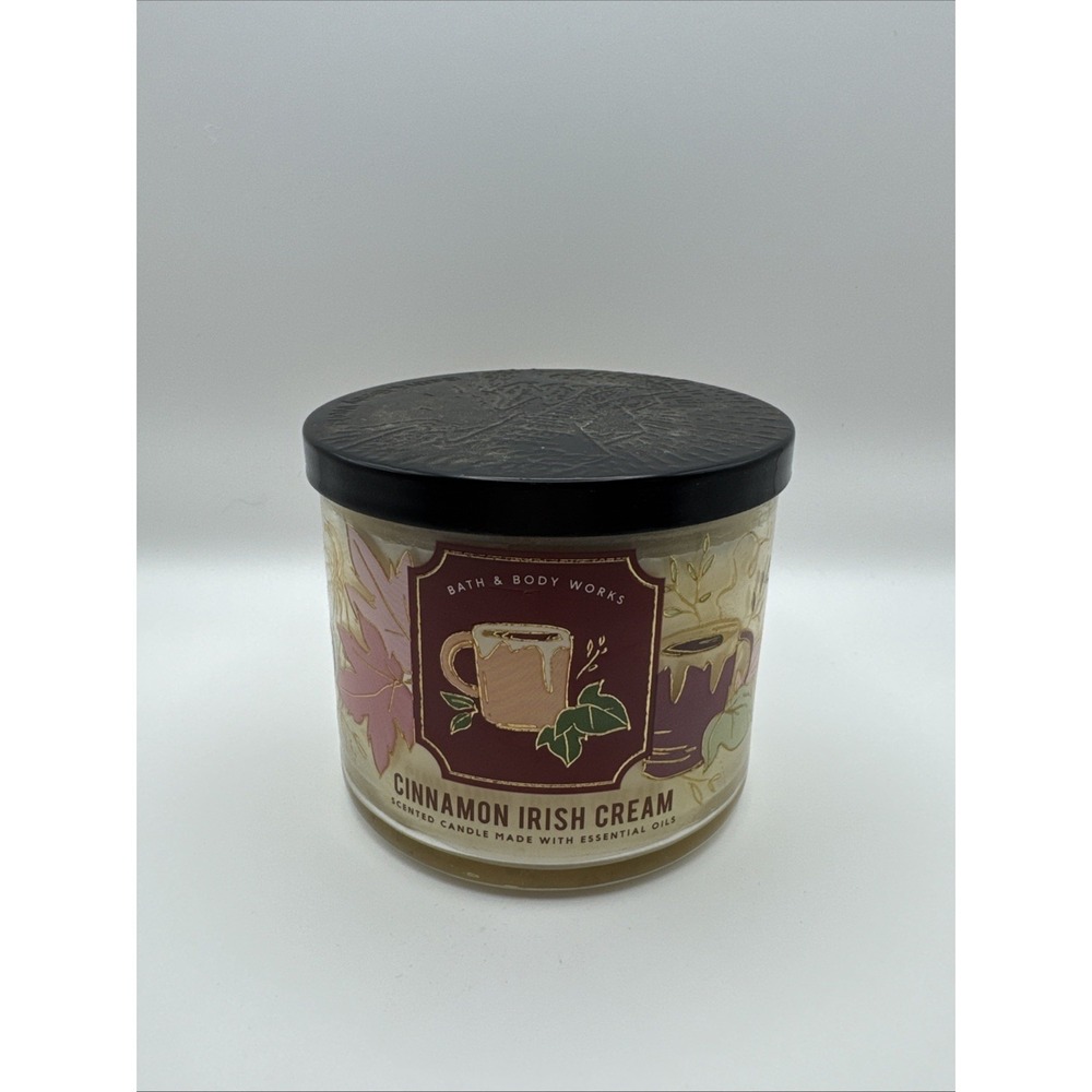 NEW BATH & BODY WORKS 3 WICK LARGE CANDLE (CINNAMON IRISH CREAM)